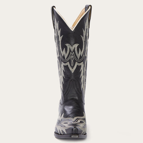Tina Black & White Flame Embroidered Cowboy Boot | Stetson