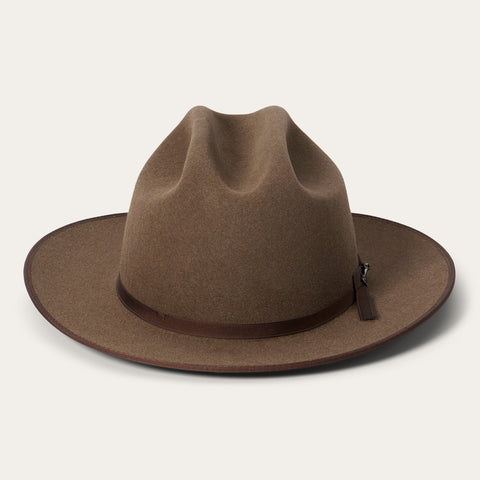Real Leather Cowboy Hat Stetson Aussie Brown Handcrafted Festival Mens Women