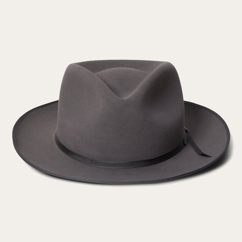 Fedora | The PULSAR | Caribou Grey Wide Brim Hat Men | Fedora Hat For Men | Mens Fur Felt Hat