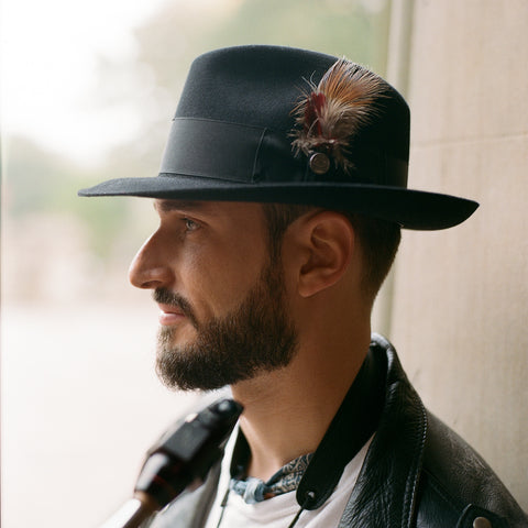 Leather Awesome Mens Hats Temple Fedora Stetson