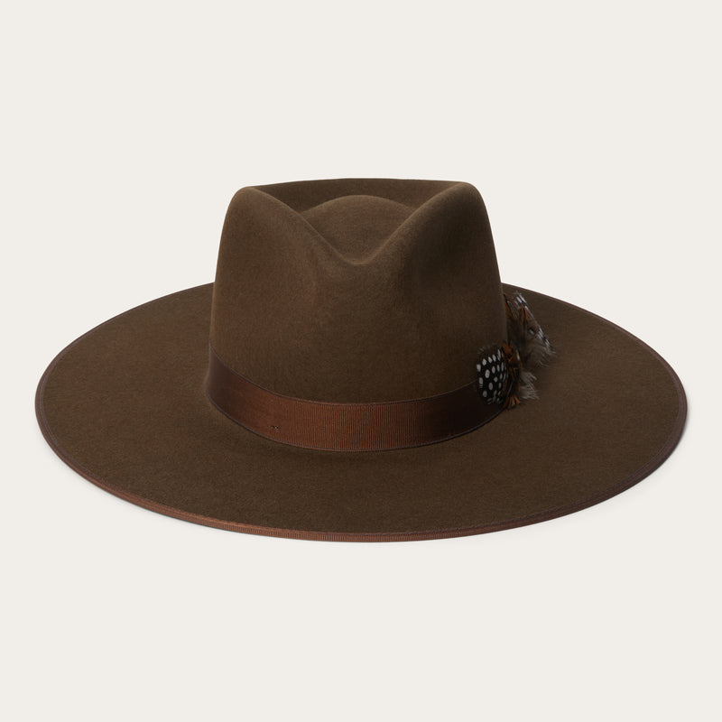新品 STETSON WOOL FELT LONG FLAT BRIM 58cm Midtown Wide Flat Brim Hat | Stetson