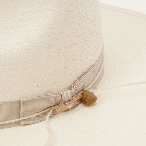 JW Marshall Straw Flat Brim Hat