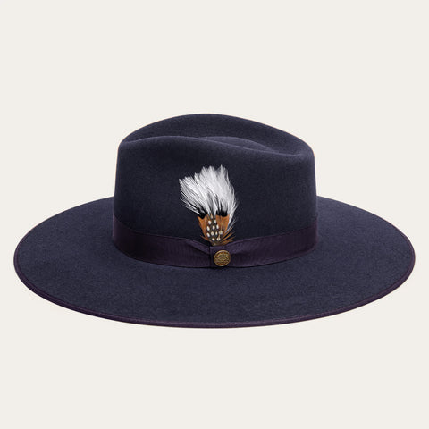 Navy Blue Fur Felt Hat, Men Hats, Handmade Classic Hat, Navy