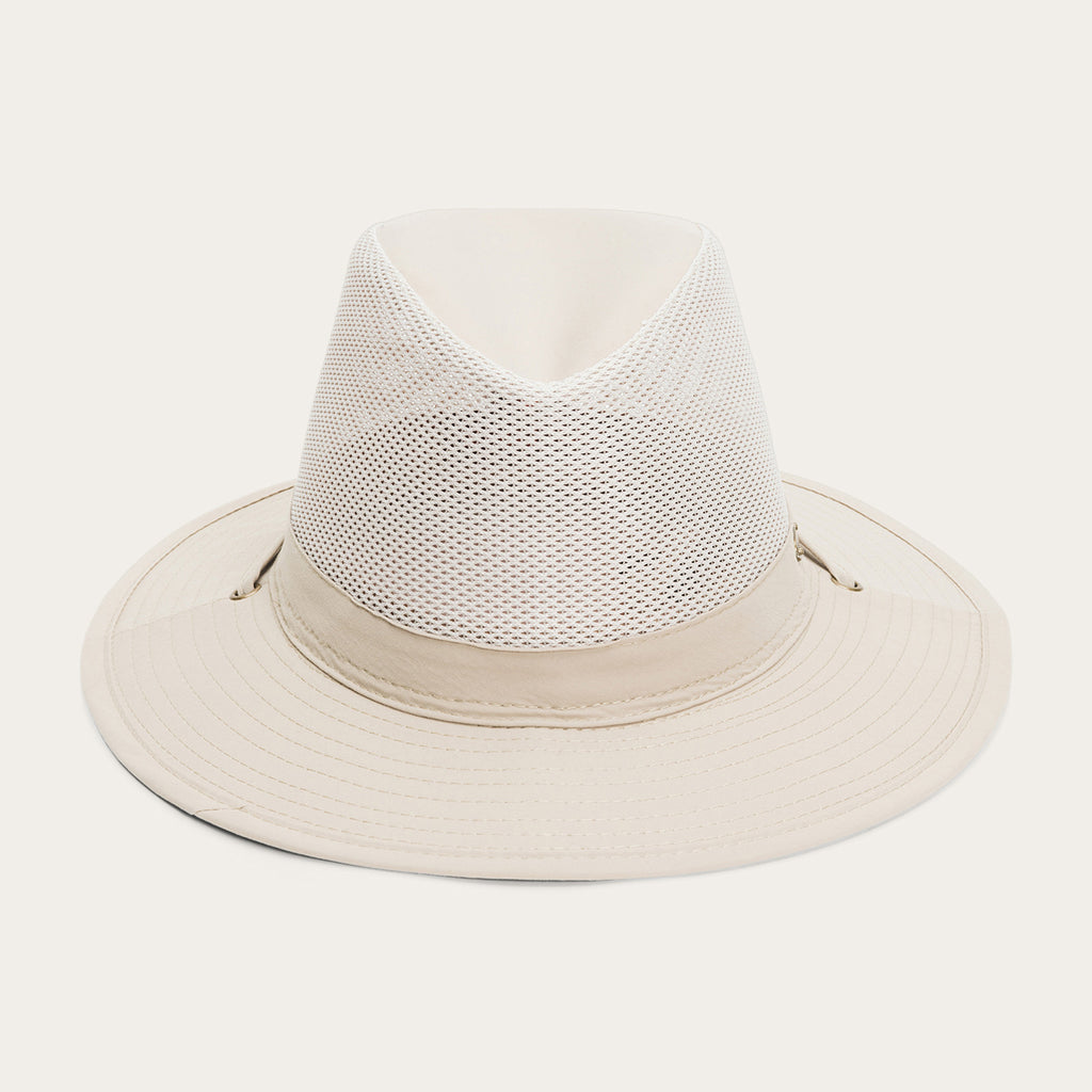 Stetson Takani Safari Hat Women/Men Trekking Hat Outdoor Hat Mesh Hat with Chin Strap for Summer/Winter, beige, S