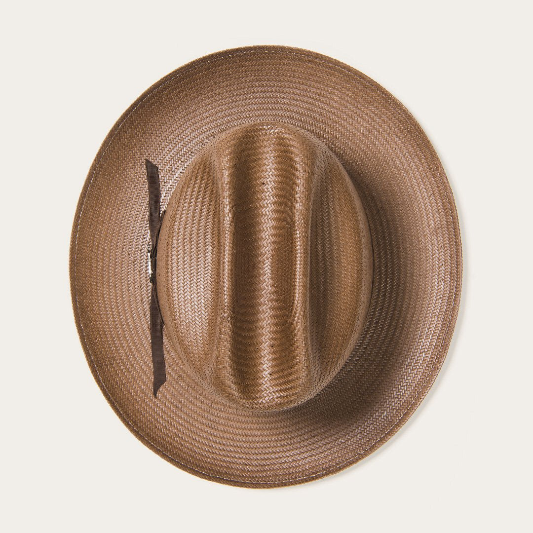 Stetson Open Road Vented Shantung Straw Western Hat: Size: 7 1/4 Chocolate Brown