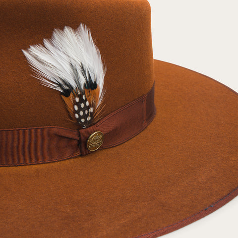 Stetson Hats Womens Oak Midtown 4 1/2 Bound Edge Brim Fashion Hat M Brown